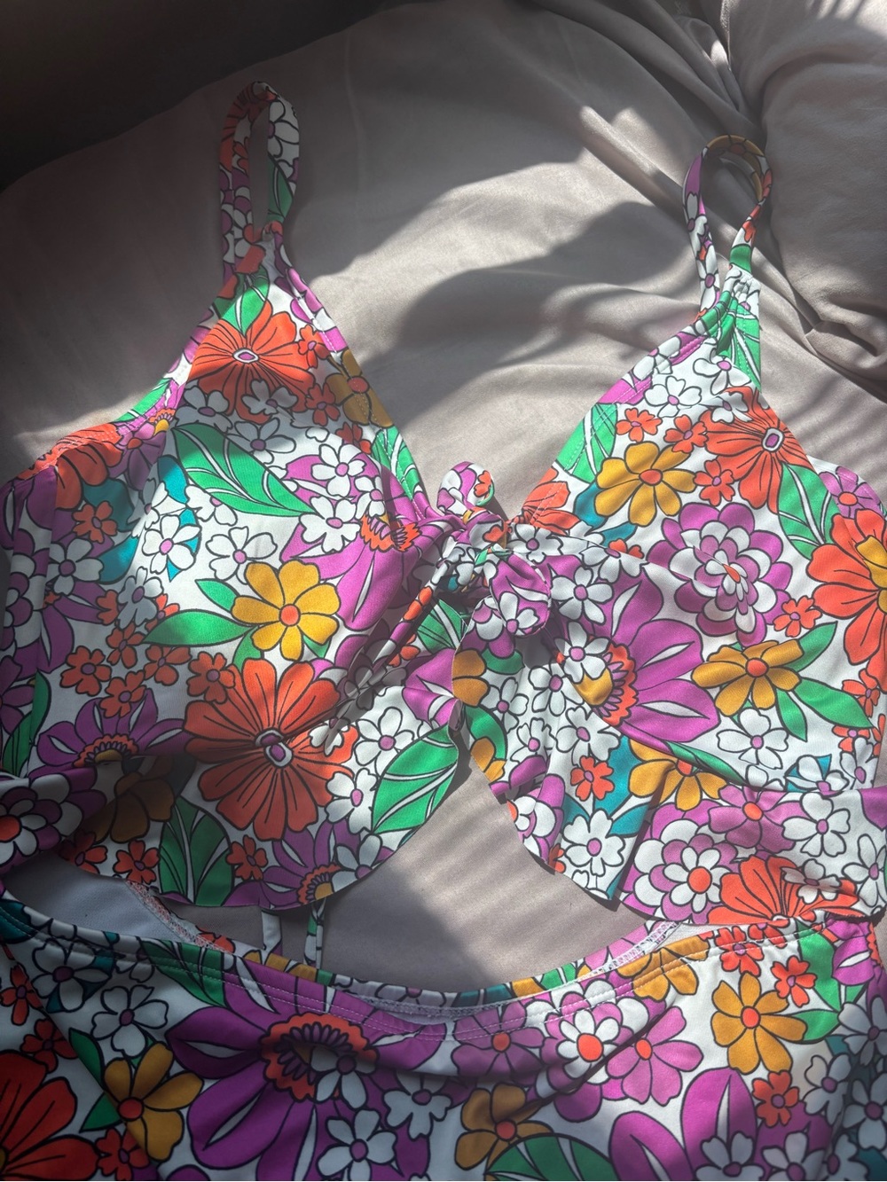 Women’s Floral One-Piece Swimsuit — Multicolor